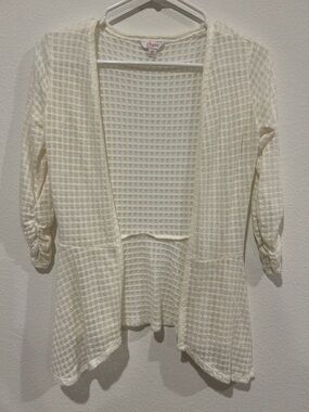 Cream Waffle Knit Long Sleeve Top